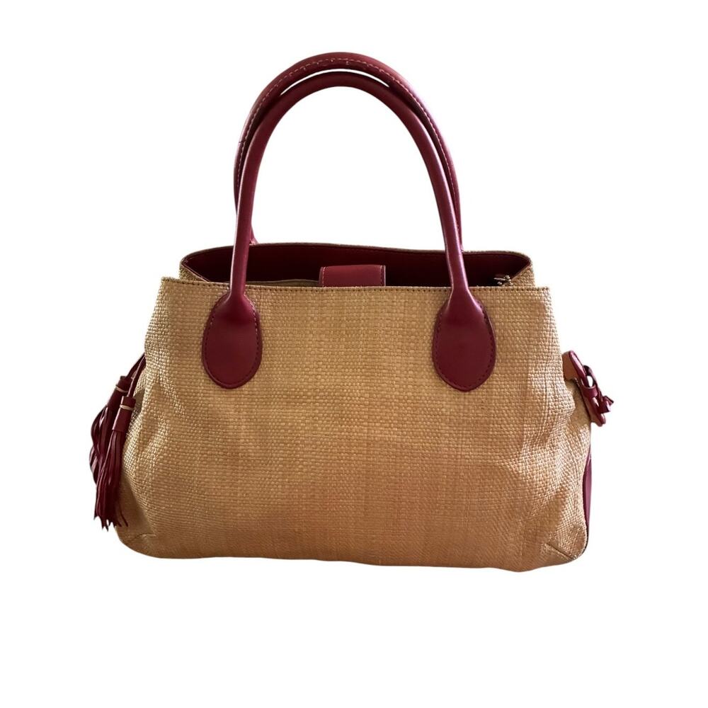 Vintage Etienne Aigner woven straw satchel bag